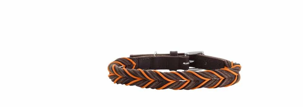 Hunter Hondenhalsband Solid Education Cord Bruin Oranje 5 Hunter Hondenhalsband Solid Education Cord Bruin Oranje - Afbeelding 3