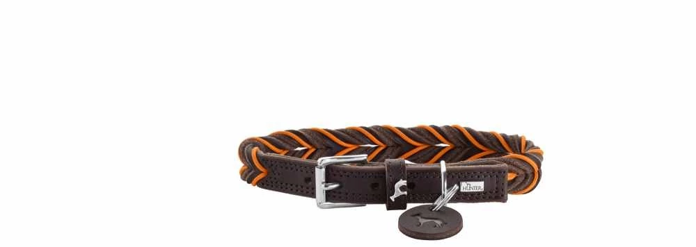 Hunter Hondenhalsband Solid Education Cord Bruin Oranje 7 Hunter Hondenhalsband Solid Education Cord Bruin Oranje - Afbeelding 5