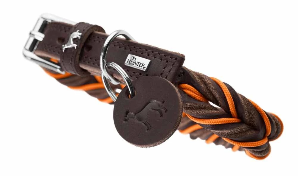 Hunter Hondenhalsband Solid Education Cord Bruin Oranje 9 Hunter Hondenhalsband Solid Education Cord Bruin Oranje - Afbeelding 7