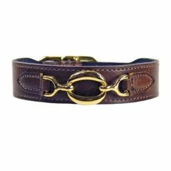 Hartman And Rose Hondenhalsband Hartman Verguld Beslag Donkerbruin