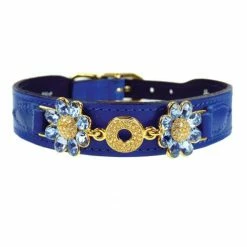 Hartman And Rose Hondenhalsband Daisy Kobalt Blauw