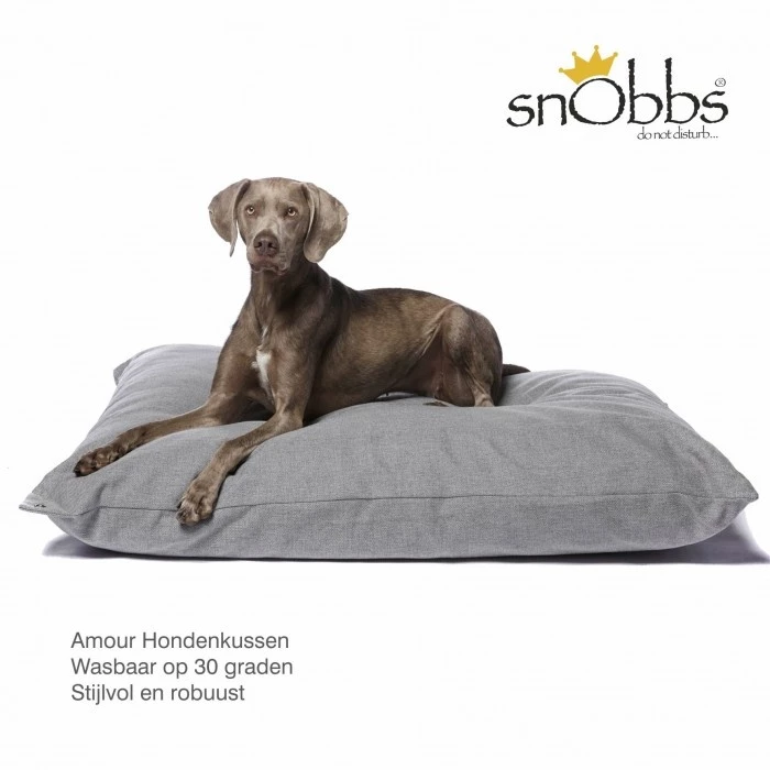 SnObbs Hondenkussen Amour Light Grey 4 SnObbs Hondenkussen Amour Light Grey - Afbeelding 2
