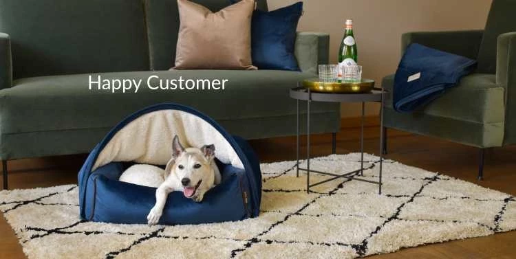 KONA CAVE Hondenmand Snuggle Cave Bed Grey Herringbone 9 KONA CAVE Hondenmand Snuggle Cave Bed Grey Herringbone - Afbeelding 7