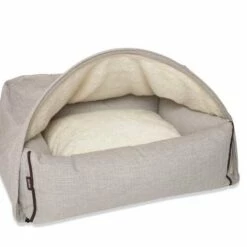 KONA CAVE Hondenmand Snuggle Cave Bed Cream Herringbone