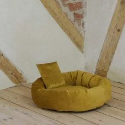 Silvio Design Hondenmand Fluweel Geel -Hond winkel image 5526