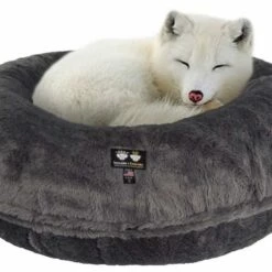 Bessie And Barnie Hondenmand Bagel Mid Shag Grey Fox