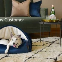 KONA CAVE Hondenmand Snuggle Cave Bed Beige Velvet -Hond winkel image 5837