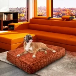 Bessie And Barnie Hondenkussen Rectangle Serenity Rust